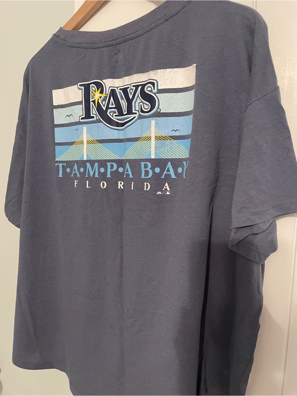 Majestic TB Rays logo blue tee - Picture 3 of 4